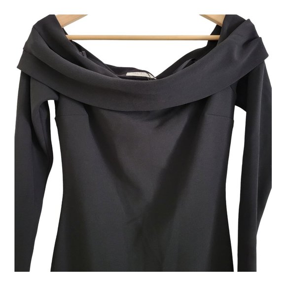 Bec + Bridge Black Off Shoulder Dress Long Sleeve Size 8 New with Tag - Picture 4 of 11